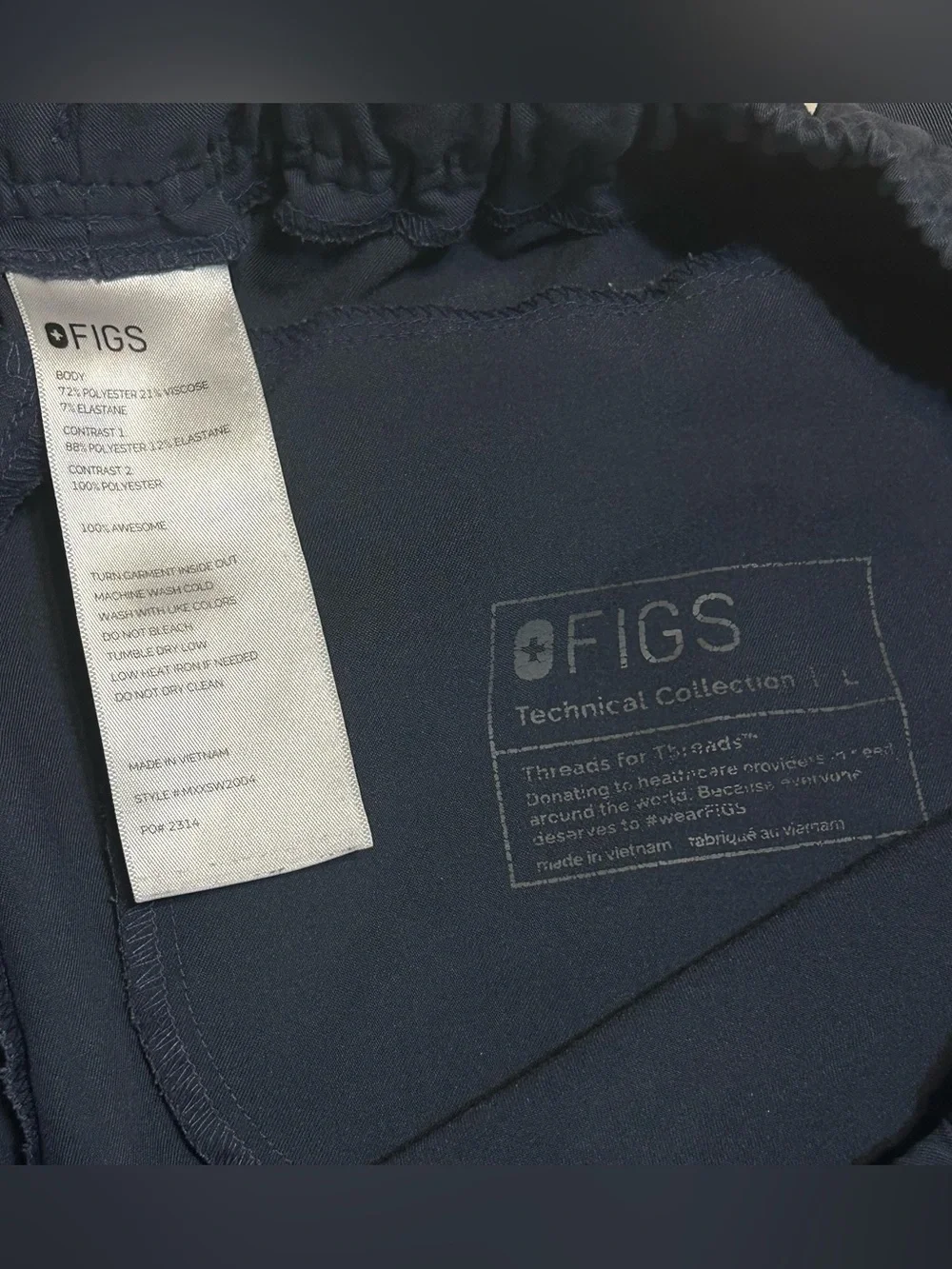 FIGS Tansen Slim Fit Multi Pocket Drawstring Jogger Scrub Pants Men’s Size Large